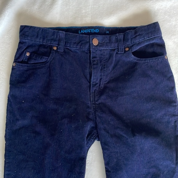 LANDS END boys cords navy.  SZ 14 Boys, like new condition - Picture 3 of 14